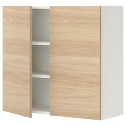 IKEA ENHET(493.209.29) подвесной шкаф 2 полки/дверь, белый/имитация дуб