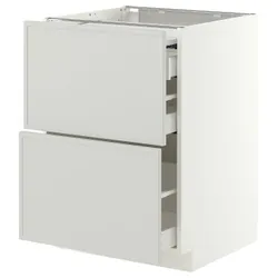 IKEA METOD / MAXIMERA(696.046.82) ст шкаф с выдвижной столешницей/3 полки, белый/Аспудден светло-серый