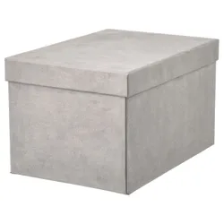 IKEA GJÄTTA(805.996.79) Контейнер с крышкой, светло -серый бархат