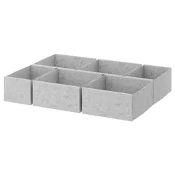 IKEA KOMPLEMENT(392.608.41) набір ящиків 6 шт, світло-сірий
