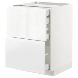IKEA METOD / MAXIMERA (492.542.98) сз стж 2пр/2н/ср/в сзу, белый/Воксторп глянцевый/белый