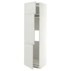 IKEA METOD(996.053.88) високий холодильник/морозильна камера/3-дверна шафа, білий/Aspudden світло-сірий