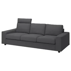 IKEA VIMLE(794.014.29) 3-местный диван, с подголовником с широкими подлокотниками/Халларп серый