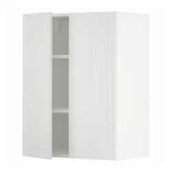 IKEA METOD(094.631.66) навесной шкаф с полками / 2 дверцы, белый / Стенсунд белый