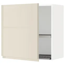 IKEA METOD(494.623.82) навесной шкаф с сушкой для посуды, белый/Воксторп глянцевый светло-бежевый