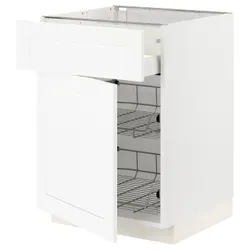 IKEA METOD / MAXIMERA(494.734.13) stj шафа / корзина др / ящик / двері, Enköping білий / ефект білого дерева