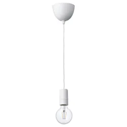 IKEA SUNNEBY / LUNNOM(894.915.04) подвесной светильник с лампочкой, белый/прозрачный шар