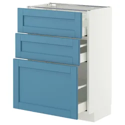 IKEA METOD / MAXIMERA(896.011.59) Шкаф, стоящий с 3 ящиками, Biały/Lerhyttan Blue