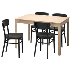 IKEA EKEDALEN / IDOLF(192.298.37) стол и 4 стула, береза / черный