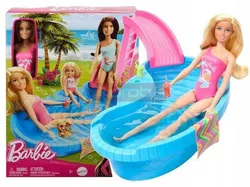 Набір для ляльок Барбі "Басейн": басейн з гіркою + лялька Барбі в купальнику HRJ74