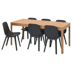 IKEA EKEDALEN / ODGER(594.830.20) стол и 6 стульев, дуб / антрацит