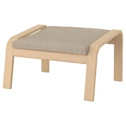 IKEA POÄNG (992.874.75) подставка для ног, дубовый шпон, беленый / Хилларед бежевый