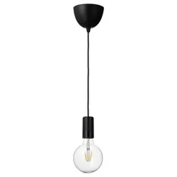 IKEA SUNNEBY / LUNNOM(994.944.51) подвесной светильник с лампочкой, черная/диммируемая сфера