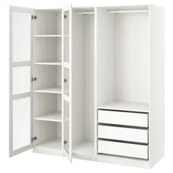 IKEA PAX / TYSSEDAL(094.822.40) гардероб, белый / белое стекло