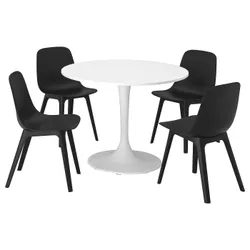 IKEA DOCKSTA / ODGER(894.834.86) стол и 4 стула, белый белый/антрацит