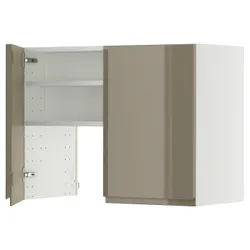IKEA METOD(895.764.66) Капюшон -шкаф с полкой/дверью, белый/voxtorp Gloss Dark -Brown