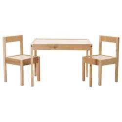 IKEA LATT (501.784.11) Стіл для дітей і 2 стільці, білий, сосна