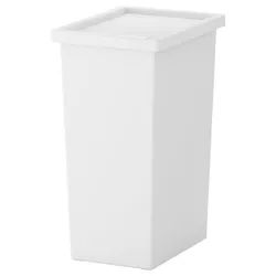 IKEA FILUR (201.938.99) Пластиковая корзина с крышкой, белая