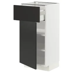 IKEA METOD / MAXIMERA(794.987.99) шафа ящики/двері, білий/Nickebo матовий антрацит