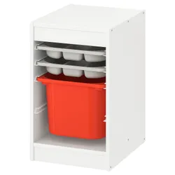 IKEA TROFAST(194.803.92) коробка/лотки для зберігання kmb, білий сірий/помаранчевий