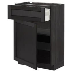 IKEA METOD / MAXIMERA(394.643.05) шкаф stj szu / дверь, черный / Lerhyttan черная морилка