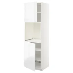IKEA METOD(294.573.72) верх високий 2 др/пол, білий/Voxtorp глянцевий/білий