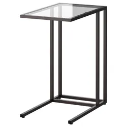 IKEA VITTSJO 002.502.49 Стіл для ноутбука, чорно-коричневий, скло, 35x65 см