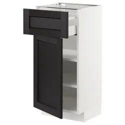 IKEA METOD / MAXIMERA(894.686.45) шкаф stj szu / дверь, белый / лерхиттан черная морилка