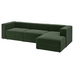 IKEA JÄTTEBO(996.084.00) 4-місний модульний диван з шезлонгом, справа/Йоханешов темно-зелений