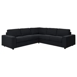 IKEA VIMLE(894.017.87) 4-местный угловой диван, с широкими подлокотниками / Saxemara черно-синий