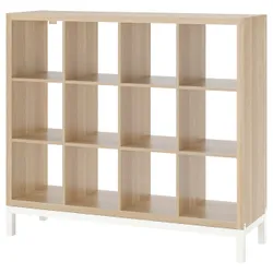 IKEA KALLAX(194.427.10) книжный шкаф с несущим каркасом, под беленый дуб / белый