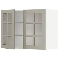 IKEA METOD (694.621.83) напівпансіон / 2 скляних двері, білий / Stensund beige