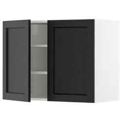 IKEA METOD(794.545.35) навісна шафа з полицями / 2 двер, білий/забарвлений лерхітановим чорним