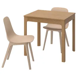 IKEA EKEDALEN / ODGER(492.214.01) стол и 2 стула, дуб / белый бежевый