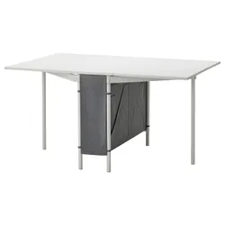 IKEA KALLHÄLL(005.112.23) стіл з місцем для зберігання, білий / світло-сірий