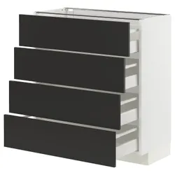 IKEA METOD / MAXIMERA(394.981.31) sha st 4fr/4sz, білий/матовий антрацит Nickebo