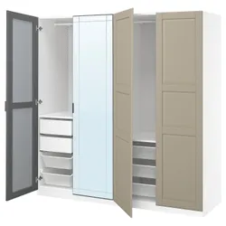 IKEA PAX / KAMMARTORP/TYSSEDAL(196.032.94) Комбинация гардероба, белое зеркало/серого серого.