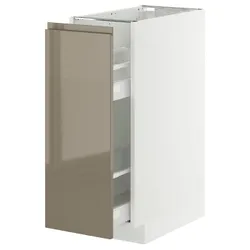 IKEA METOD / MAXIMERA(395.772.70) Св./Выдвижное шкаф внутреннее оборудование, белый/voxtorp Gloss Dark -Brown