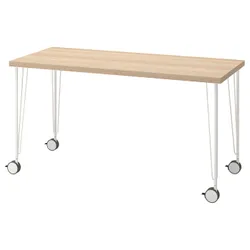 IKEA LAGKAPTEN / KRILLE(294.172.63) стол письменный, под беленый дуб / белый