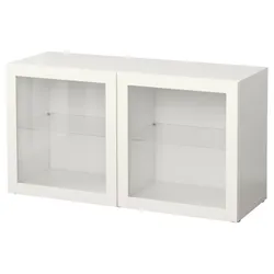 IKEA BESTÅ(890.476.69) сайт, белый / Синдвик белый прозрачное стекло