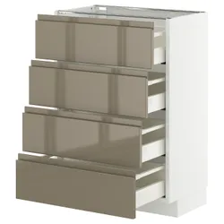 IKEA METOD / MAXIMERA(295.771.81) Она ST 4FR/4SZU, белый/voxtorp Gloss Dark -Brown
