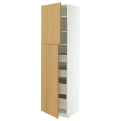 IKEA METOD / MAXIMERA(196.010.25) Кабінет 2 -ї двері/4SZUFL, Білий/Сінарп навколо дуба