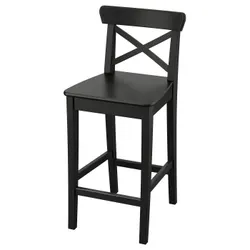 IKEA ROSENTORP(106.199.30) Бар -стул со спинкой, Верхняя высота/черный