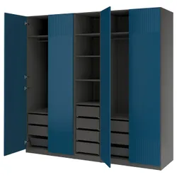 IKEA PAX / FYRUDDEN(495.817.47) Комбинация гардероба, темно -серый/синий