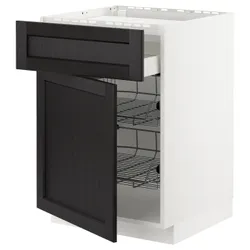 IKEA METOD / MAXIMERA(094.611.53) sza st n pł / szu / 2dr ko, білий/забарвлений лерхітановим чорним