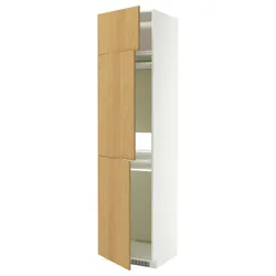 IKEA METOD(396.012.65) шафи Wys Lod/ZMR/3DRZ, Білий/Сінарп навколо дуба