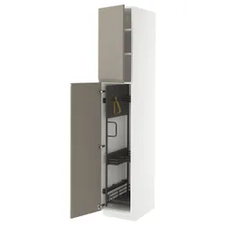 IKEA METOD(095.742.06) High Cabinet/Interior Inn, Белый/upplöv matte темный бежевый