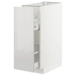 IKEA METOD(093.003.77) нижня шафа / висувні внутрішні кріплення, білий / Ringhult світло-сірий
