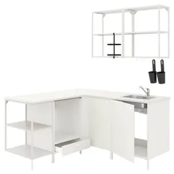 IKEA ENHET(993.379.27) кутова кухня, білий