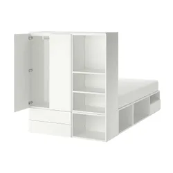 IKEA PLATSA (393.365.63) каркас кровати 2 двери + 3 ящика, белый / Фоннес